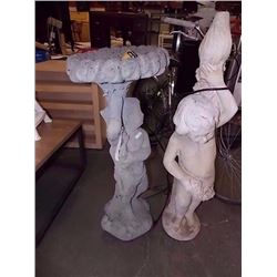 CONCRETE  - FOUNTAIN - LADY - ~40" TALL - no pump