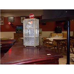 SMALL BRASS & GLASS DISPLAY STAND