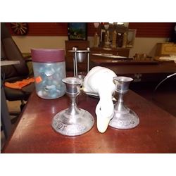 COLLECCTABLE MARBLES, CANDLE HOLDER & MORE