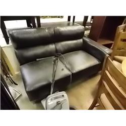 LEATHER BLACK LOVESEAT SECTIONAL SECTION