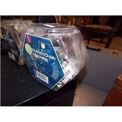 BIN OF ALUMINUM CARABEENER KEY CHAINS