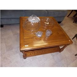 WOOD COFFEE TABLE - 34" SQUARE