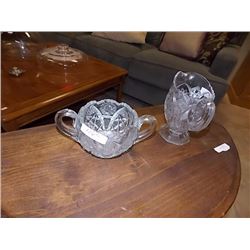 PIN WHEEL CRYSTAL CREAM & SUGAR  - as-is