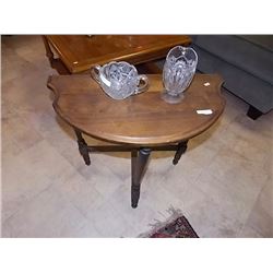 WOOD HALF MOON TABLE