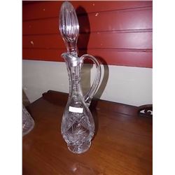 PIN WHEEL CRYSTAL DECANTER WITH HANDLE & STOPPER