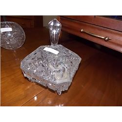 PIN WHEEL CRYSTAL CANDY DISH WITH FEET