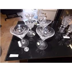 PIN WHEEL CRYSTAL WINE GLASSES - 6 TTL