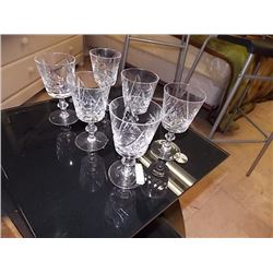 PIN WHEEL CRYSTAL WINE GLASSES - 6 TTL