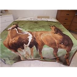 MINK BLANKET - HORSE IMAGE - as-is