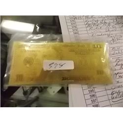 GOLD FOIL BILL - 24K GOLD - USA $10 - not legal tendar