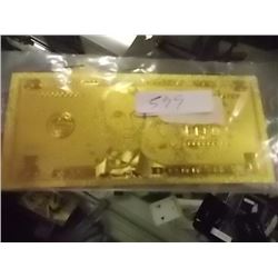 GOLD FOIL BILL - 24K GOLD - USA $5 - not legal tendar