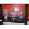Image 1 : GLASS VASES - 2 TTL & CAKE PLATE = 3 PC TTL