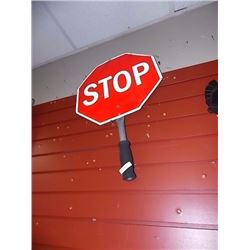 HAND HELD METAL STOP SIGN - GO ON OTHER SIDE