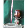 Image 1 : 11inch Decorative oil lamp brown glass and colored glass