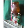 Image 2 : 11inch Decorative oil lamp brown glass and colored glass