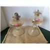 Image 1 : 2 clear glass oil lamps no shades