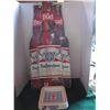 Image 1 : Budweiser tin sign + Tennent's Lager ashtray (plastic)