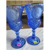 Image 2 : 2 blue glass goblets (George & Martha Washington)