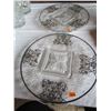 Image 1 : 2 sterling overlay plates (dark flower designs)