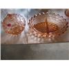 Image 1 : Pink depression glass covered dish+ divider dish