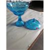 Image 2 : blue glass covered compote
