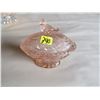 Image 1 : small covered pinkglass compote
