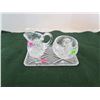 Image 1 : "lausitzer" lead crystal pinwheel cream and sugar dishes with tray