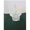 Image 1 : 8" etched and cut lead crystal covered /footed compote