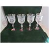 Image 1 : "Dresden" lead crystal pinwheel set of 4 stemware 7.25"