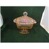 Image 1 : Pink depression glass covered compote