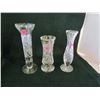 Image 1 : "polonia" + "violetta" 3 pinwheel lead crystal vases