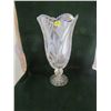 Image 1 : "Brilliant" huge 14" lead crystal cut/etched footed vase