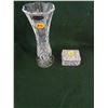 Image 2 : 2pc lead crystal 8.5" vase and small covered box