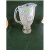Image 1 : large 10.5" pinwheel lead crystal mug shaped footed pitcher