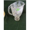 Image 2 : large 10.5" pinwheel lead crystal mug shaped footed pitcher