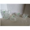 Image 1 : 4pcs set Canadian pressed glass 2 pitchers,handled bowl, covered plate