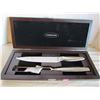 Image 2 : wood box with stainless steel Farberware carving set