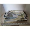 Image 1 : large 18" italian serving tray (beach scene)