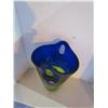Image 2 : Art glass vase heavy 13.5" blue/green