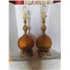 Image 1 : Pair of retro round glass bottoms  (orange) lamps