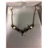 Image 2 : ANTIQUE STERLING SILVER NECKLACE W/ GARNETS & PEARLS