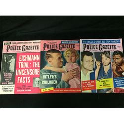 .. National Police Gazette MAGAZINE LOT (EICHMANN TRIAL, HITLERS CHILDREN, MRS ROOSEVELT)