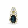 18KT Yellow Gold 1.06ct Blue Sapphire and Diamond Pendant