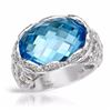 18KT White Gold 14.80ct Blue Topaz and Diamond Ring