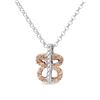 Image 1 : 14KT Two Tone Gold 0.12ctw Diamond Pendant with Chain
