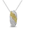 Image 1 : 14KT Two Tone Gold 0.36ctw Diamond Pendant with Chain
