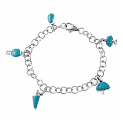 14KT White Gold 3.17ctw Turquoise and Diamond Bracelet