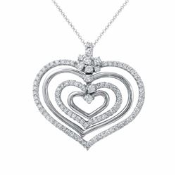 14KT White Gold 1.47ctw Diamond Pendant with Chain
