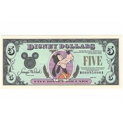 1990 $5 Disney Goofy Dollar