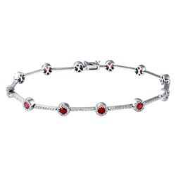 18KT White Gold 1.98ctw Ruby and Diamond Bracelet
